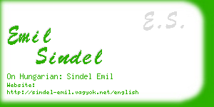 emil sindel business card